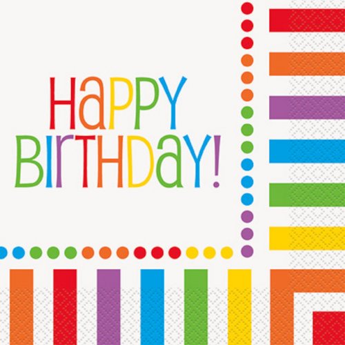 16 Napkins Rainbow Birthday 16 Napkins Rainbow Birthday