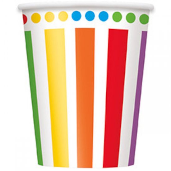 8 Paper Cups Rainbow Birthday