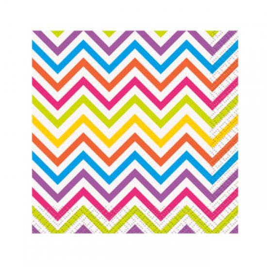 16 Napkins Rainbow Chevron 25Χ25cm