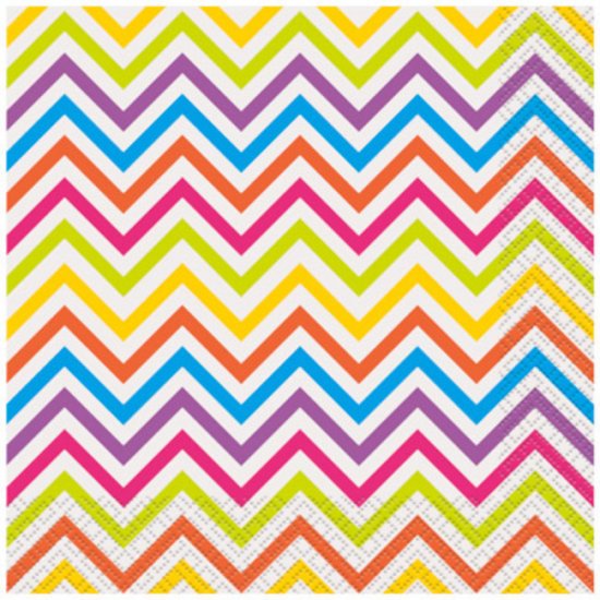 16 Napkins Rainbow Chevron 33Χ33cm