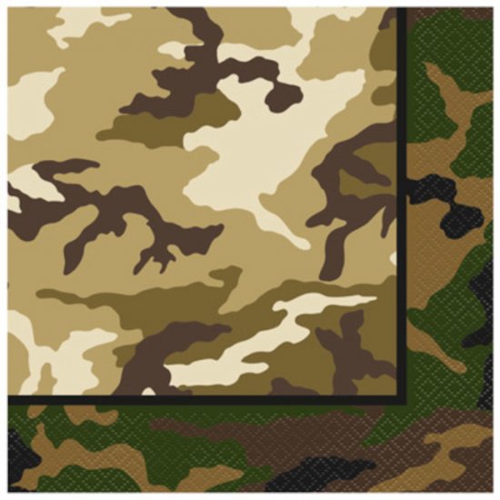 16 Napkins Camouflage
