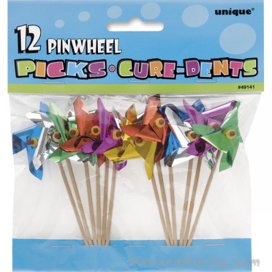 12 Pinwheel Picks 10cm