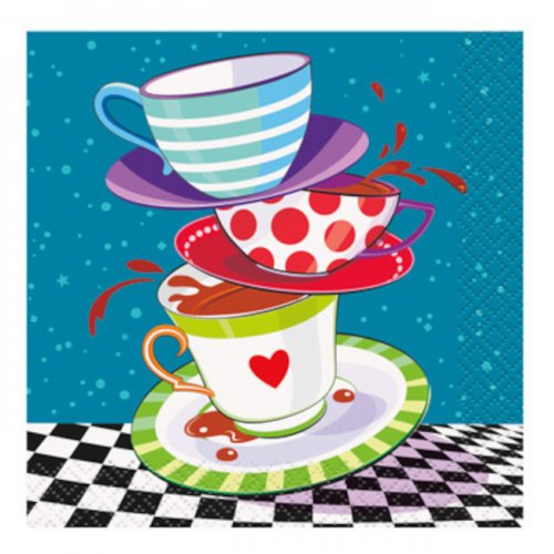 16 Napkins Mad Tea Party 25X25cm