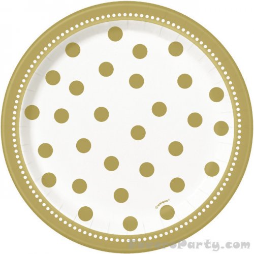 8 Plates Golden Birthday 18cm 8 Plates Golden Birthday 18cm