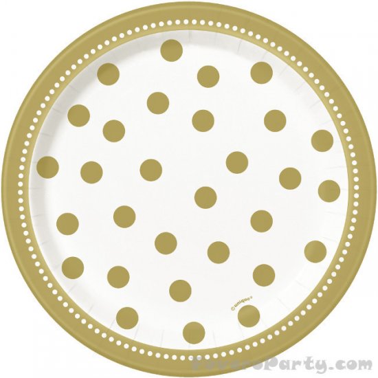 8 Plates Golden Birthday 18cm