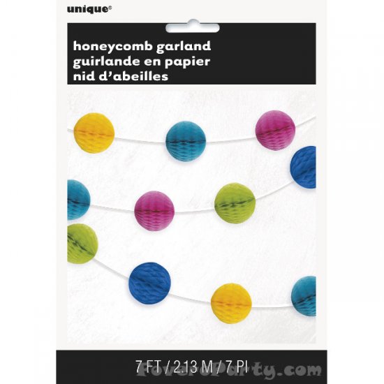 Multicolour Honeycomb Ball Garland 2.13m