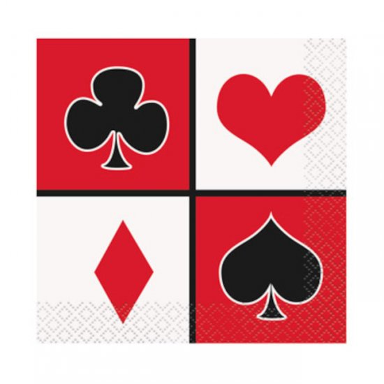 16 Napkins Casino 25X25cm