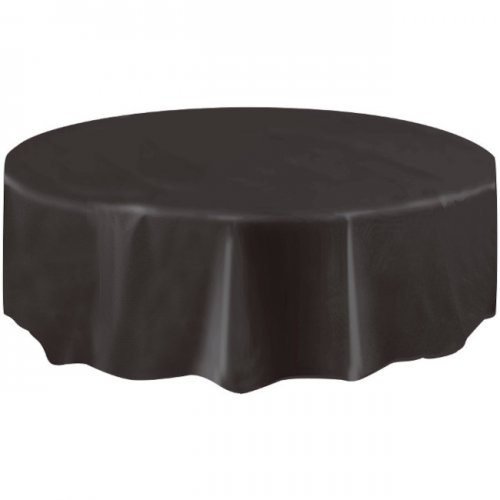 Black Plastic Tablecover Round 213cm