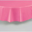 Hot Pink Plastic Tablecover Round 213cm