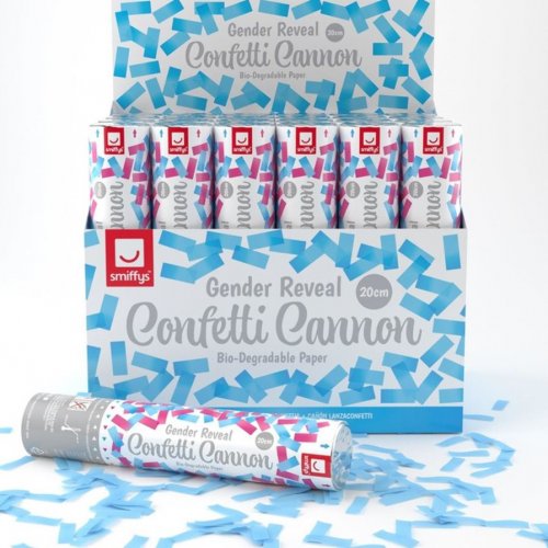 Gender Reveal Confetti Cannon 20cm Γαλαζιο (1τεμ)