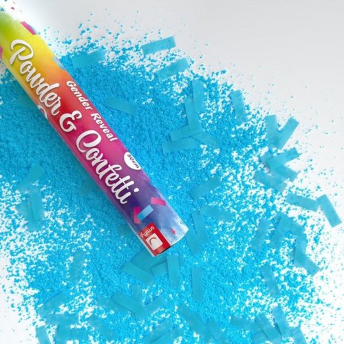 Gender Reveal Confetti & Powder Cannon Light Blue 30cm
