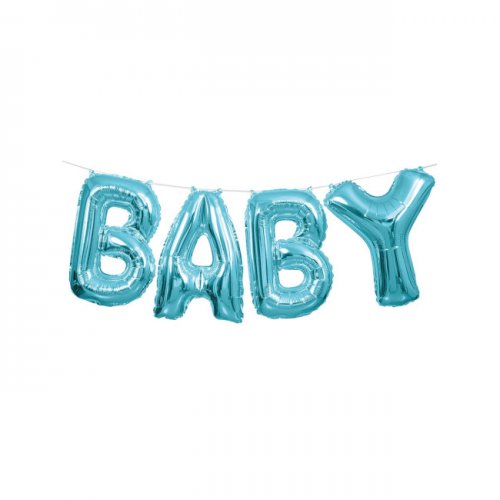 Foil Balloon Baby Blue Letter Banner 35cm
