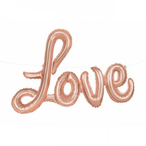 Foil Balloon Rose Gold Love Letter Banner 91cm