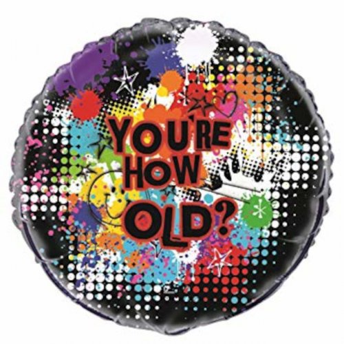 Foil Balloon "You're How Old" 45cm Foil Balloon "You're How Old" 45cm