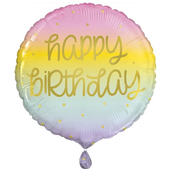 Foil Balloon Happy Birthday Pastel Colors 45cm