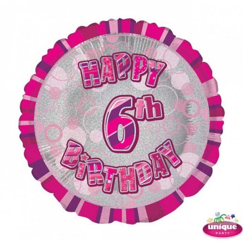 Foil Balloon 6 Prismatic Pink 45cm Foil Balloon 6 Prismatic Pink 45cm