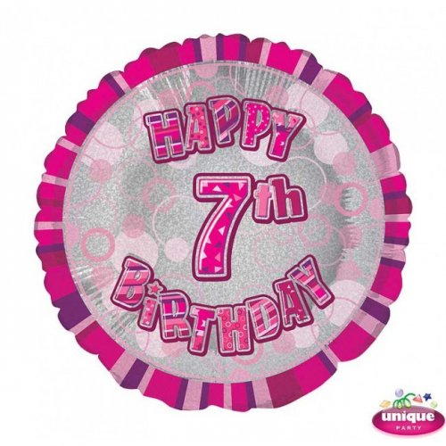 Foil Balloon 7 Prismatic Pink 45cm Foil Balloon 7 Prismatic Pink 45cm