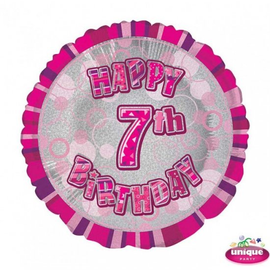 Foil Balloon 7 Prismatic Pink 45cm