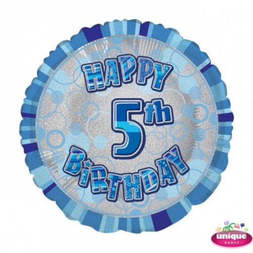 Foil Balloon 5 Prismatic Blue 45cm Foil Balloon 5 Prismatic Blue 45cm