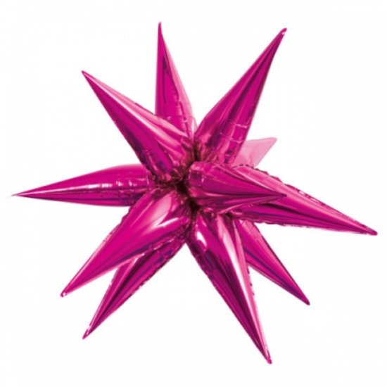 Foil Balloon Star Fuchsia 3D 100cm