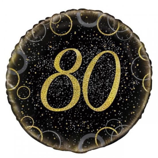 Foil Balloon 80th Birthday Prismatic 45cm
