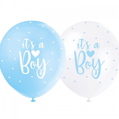 5 Balloons 30cm It's A Boy Blue