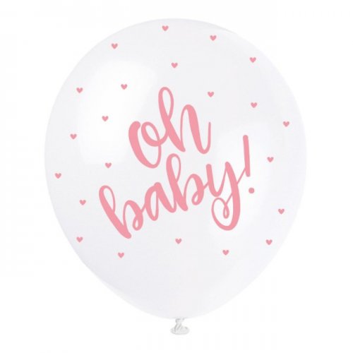 5 Balloons 30cm Oh Baby Pink