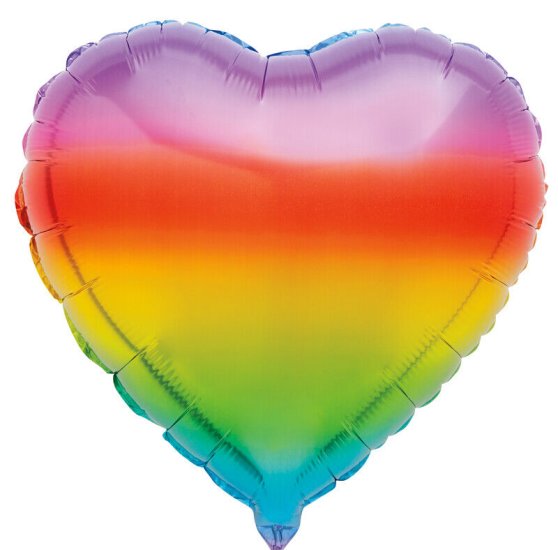 Foil Balloon Heart Rainbow 45cm