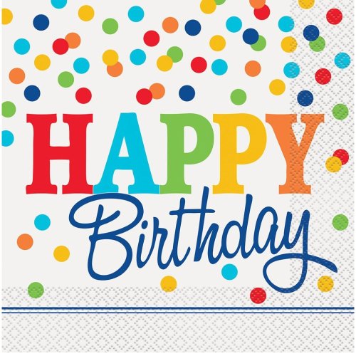 16 Napkins Rainbow Dots 16 Napkins Rainbow Dots