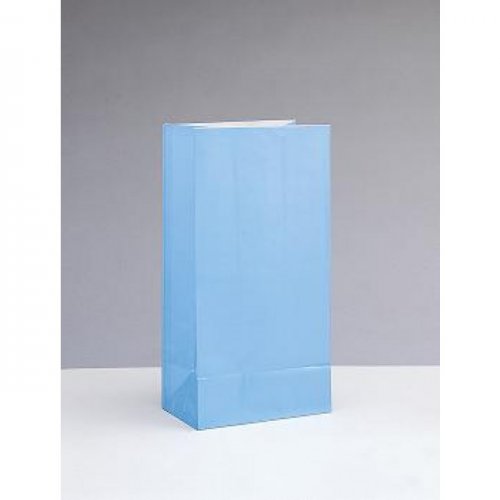 12 Paper Party Bags Light Blue  12 Paper Party Bags Light Blue
