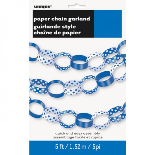 Paper Chain Bue dots DIY 1.50m Paper Chain Bue dots DIY 1.50m