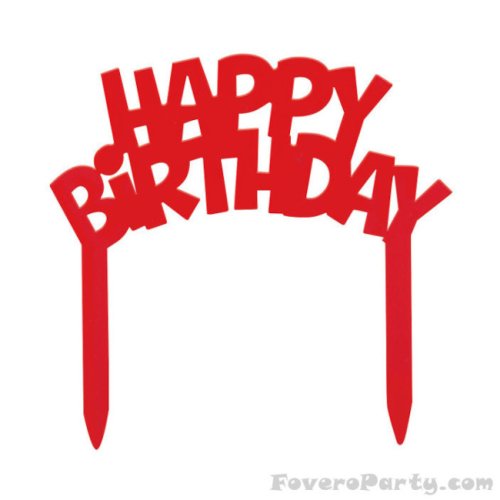 Plastic Cake Top 'Happy Birthday' 9cm