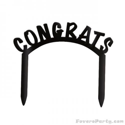 Plastic Cake Top 'Congrats' 9cm