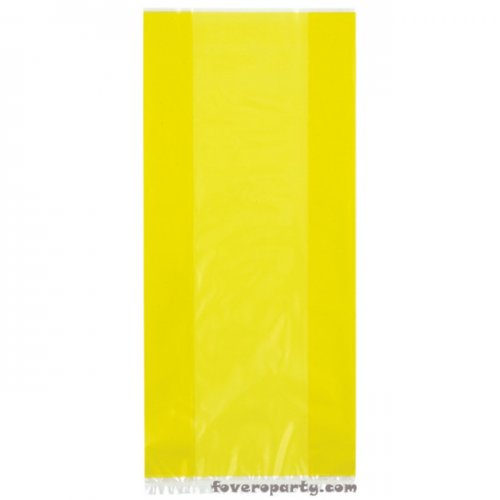 30 Yellow Cello Bags with Twist Ties 13cmX29cm