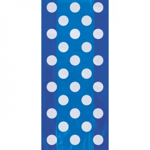 20 Blue Dots cello Bags with Twist Ties 13cmX29cm 20 Blue Dots cello Bags with Twist Ties 13cmX29cm