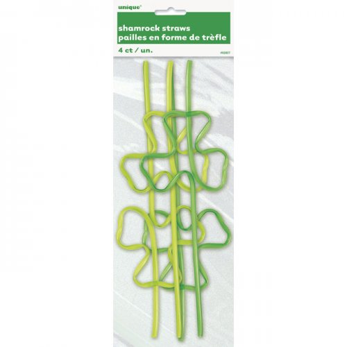 4 Shamrock Drinking Straws