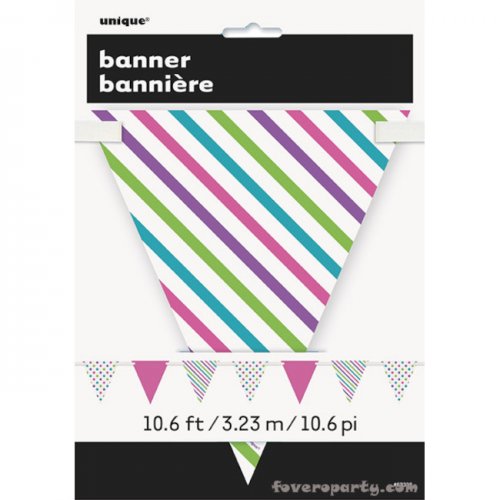 Paper Flag Banner Dots & Stripes 3.20m Paper Flag Banner Dots & Stripes 3.20m