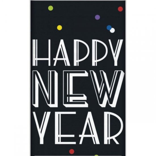 Plastic Tablecover New Year Dots 137x213cm