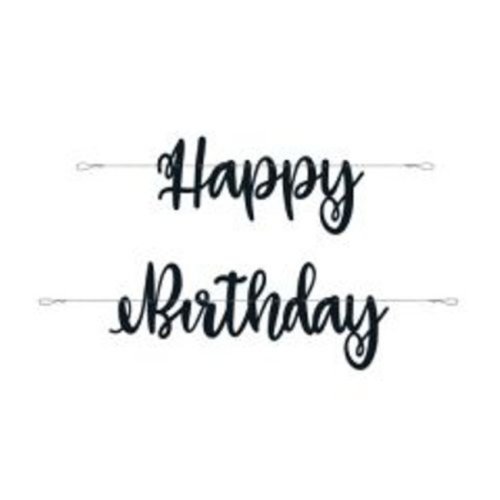 Happy Birthday Banner Black 2.10cm
