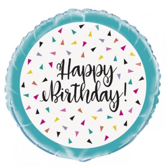 Foil Balloon Triangle Confetti Happy Birthday 45cm