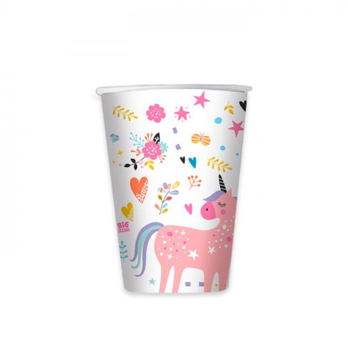 8 Paper Cups Unicorn Rainbow