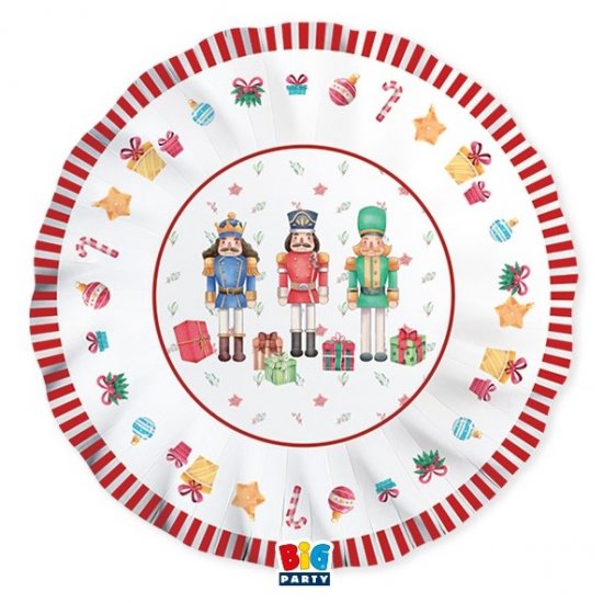 6 Deep Paper Plates 24cm Nutcracker