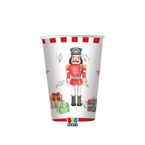 8 Paper Cups Nutcracker 200ml