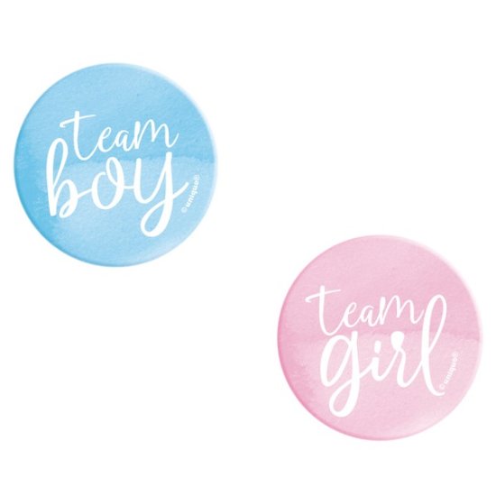 Team Boy Or Girl badges (10pcs)