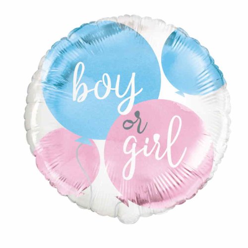 Boy or Girl Foil Balloon 45cm