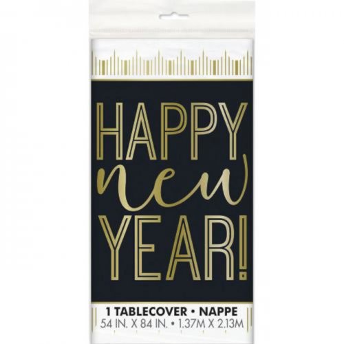 Plastic Tablecover New Year 137x213cm