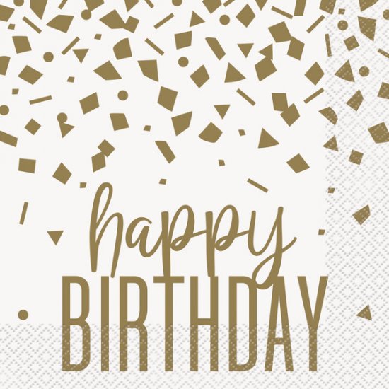 16 Napkins Gold Birthday