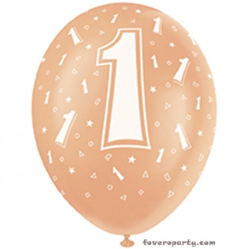 5 Balloons No. 1 Assorted colours 30cm