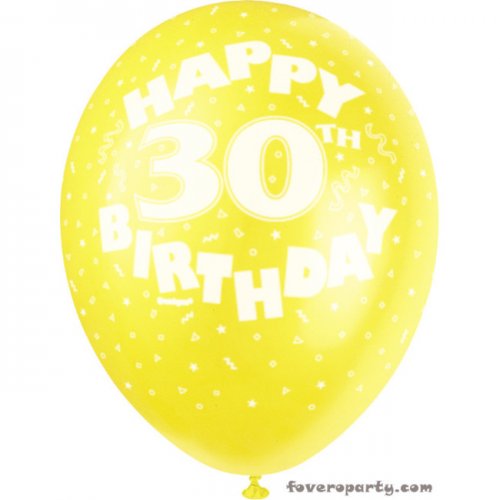5 Balloons No.30 Assorted colours 30cm