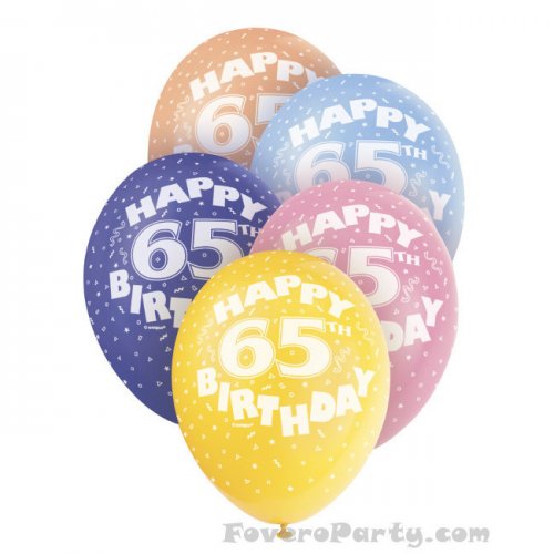 5 Balloons No.65 Assorted colours 30cm
